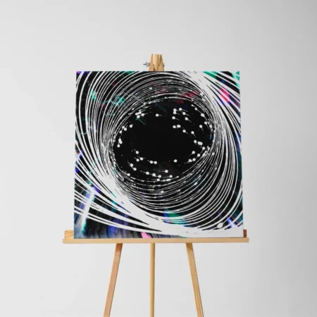 Abstraktní umění, mixed media, abstract art, black with white, bílá s černou, pendulum, obrazy na zákazku.